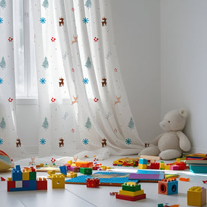 Christmas Raindeer Themed Baby Room Curtain