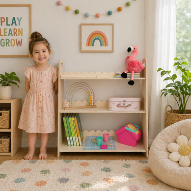 RAY- Scalloped Toy Shelf