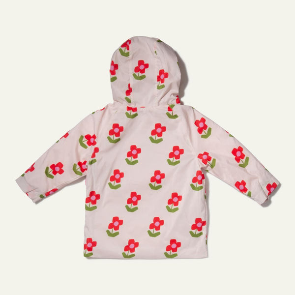 Recycled Fabric Flower Baby Raincoat - Pink Petal Floral