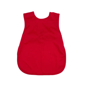 Solid candy apple red minimalist bapron for babies, shown at angle 3, perfect for mealtime messes.