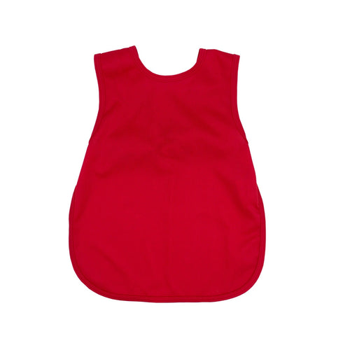 Solid candy apple red minimalist bapron for babies, shown at angle 3, perfect for mealtime messes.