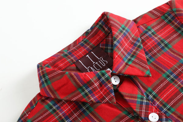 Red & Green Tartan Button-Up