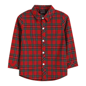 Red & Green Tartan Button-Up