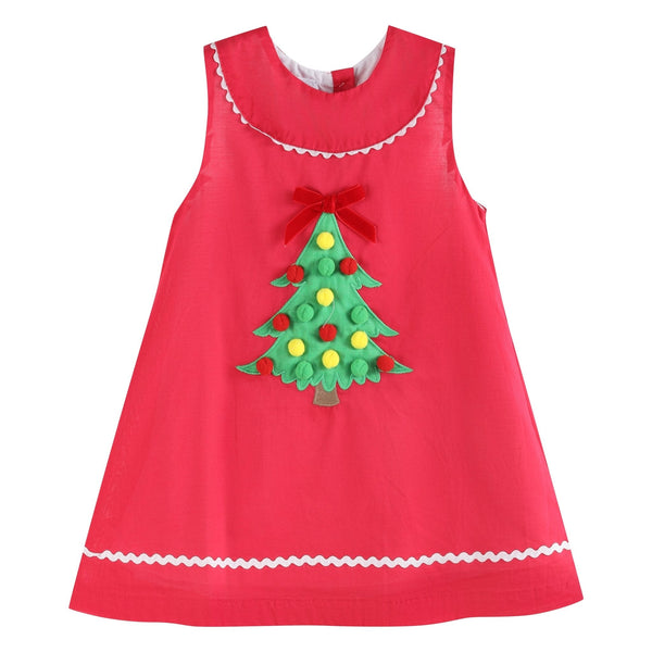 Red Pompom Christmas Tree Dress