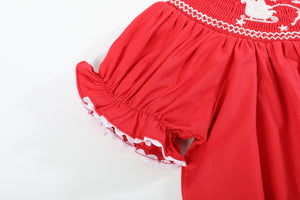 Red Santa Sleigh Bishop Dress