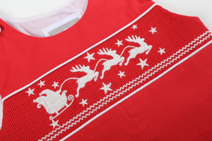 Red Santa Sleigh Overalls