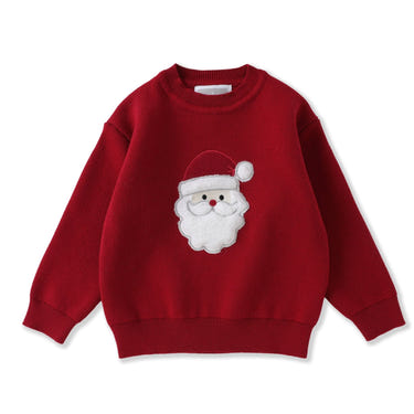 Red Santa sweater for babies, perfect for festive occasions and holiday celebrations.