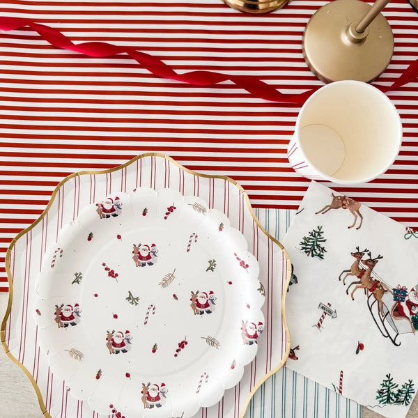 Sparkling Santa Dessert Plates (12pcs)