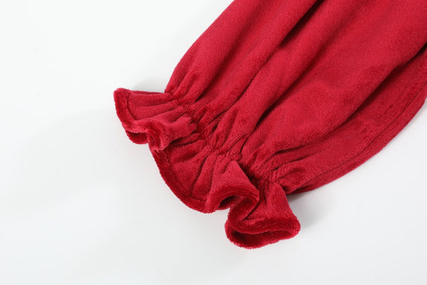 Red Velvet Nativity Smocked Dress