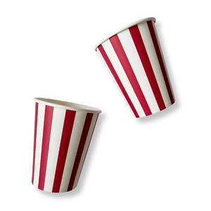 Red & White Striped Cups (8pcs)
