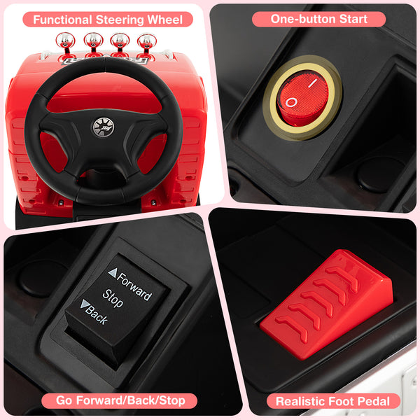 6V Kids Electric Ride-on Truck with Height Adjustable Seat