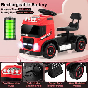 6V Kids Electric Ride-on Truck with Height Adjustable Seat