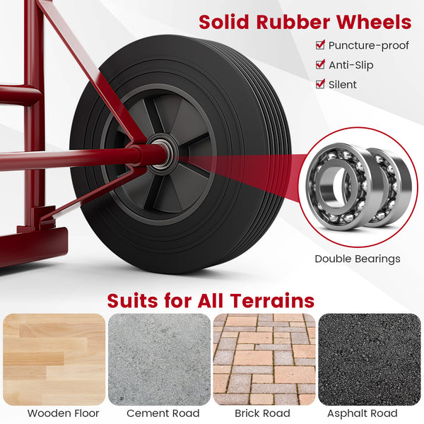 P-Handle Sack Truck with 10 Inch Wheels and Foldable Load Area