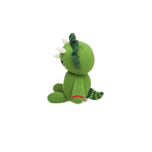 Soft Baby Triceratops plush toy, perfect comforter and lovey for little ones, shown from angle 3.