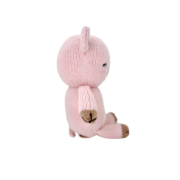 Soft baby pig plush toy, perfect as a comforter or lovey for infants, shown from angle 2.