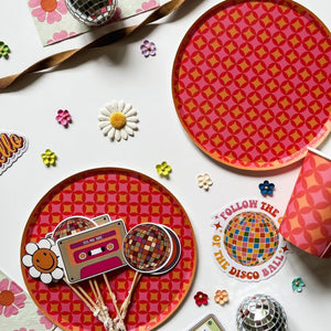 Groovy Pattern Disco Cups (8pcs)