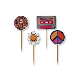 Retro Groovy Cupcake Toppers