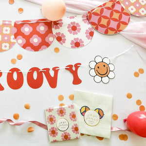 Retro Groovy Large Disposable Paper Napkins (16pcs)