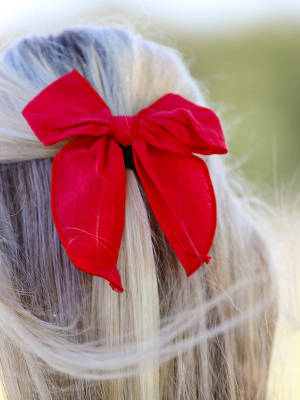 Christmas Red Bow Hairpin