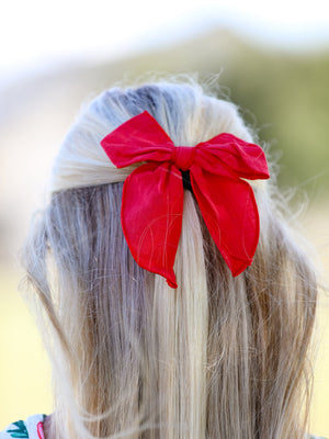 Christmas Red Bow Hairpin