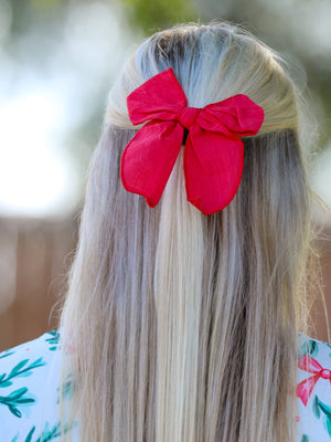 Christmas Red Bow Hairpin
