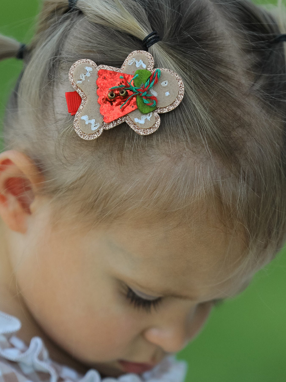 Christmas Gingerbread Girls Hair Clip