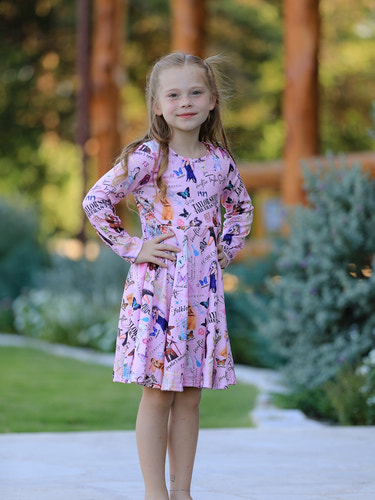Christmas Ts Twirly Print Girls Milk Silk Dress：Musical Journey in Style