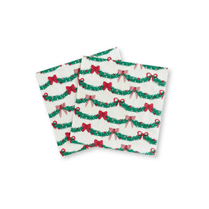 Ribbons & Cheer Gingerbread Bow Beverage Napkins (24pcs)