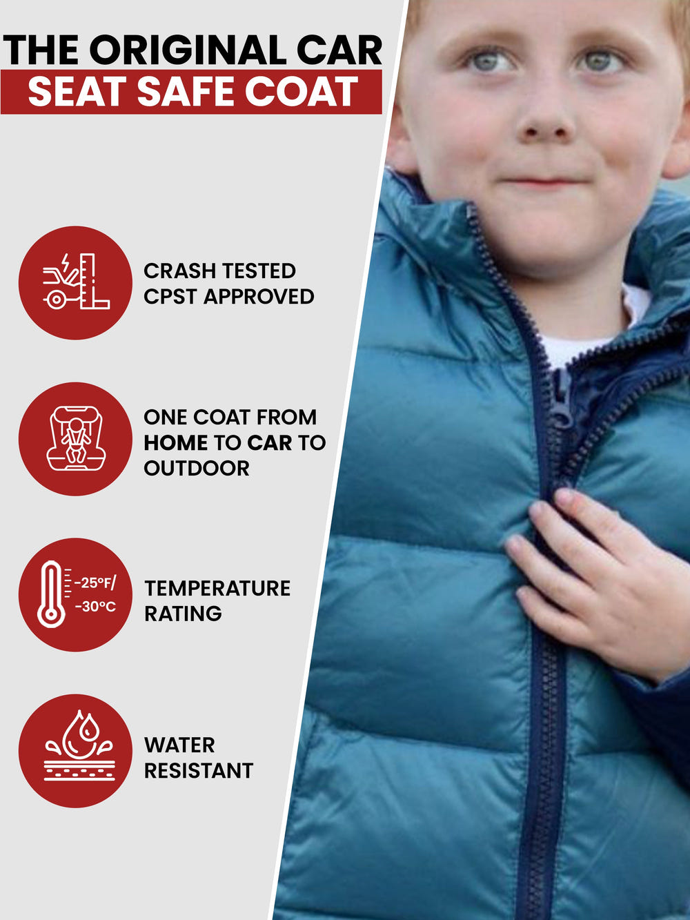 Car Seat Coat | The Road Coat Down - Navy/Teal