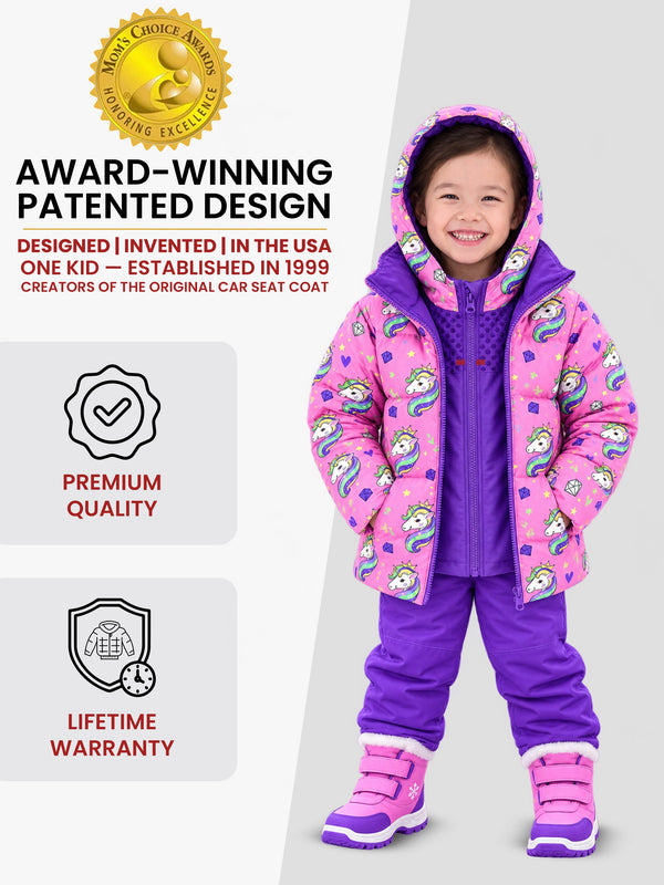 Car Seat Coat | The Road Coat Down - Unicorn Print