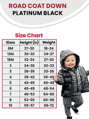 Car Seat Coat | The Road Coat Down - Platinum/Black