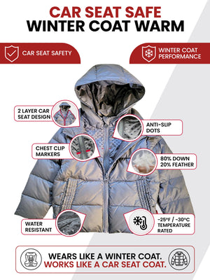 Car Seat Coat | The Road Coat Down - Platinum