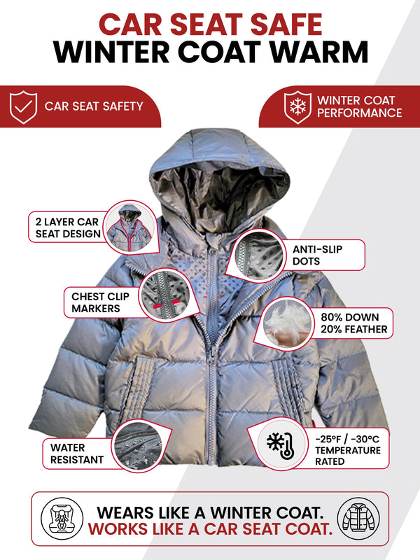 Car Seat Coat | The Road Coat Down - Platinum