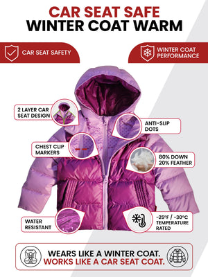 Car Seat Coat | The Road Coat Down - Lilac/Plum