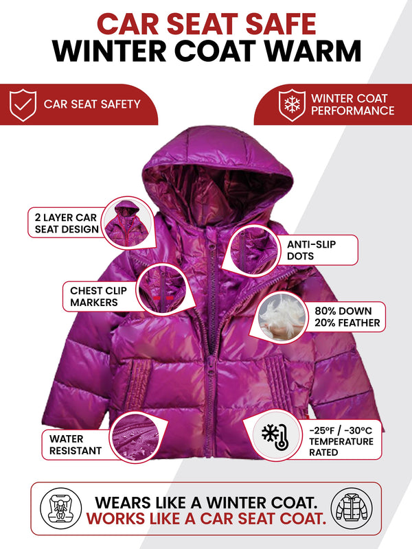 Car Seat Coat | The Road Coat Down - Plum