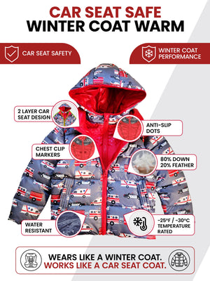Car Seat Coat | The Road Coat Down - Rescue Print