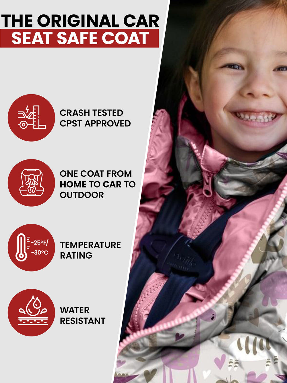Car Seat Coat | The Road Coat Down - Safari Print