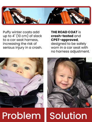 Car Seat Coat | The Road Coat Down - Navy Raptor Print