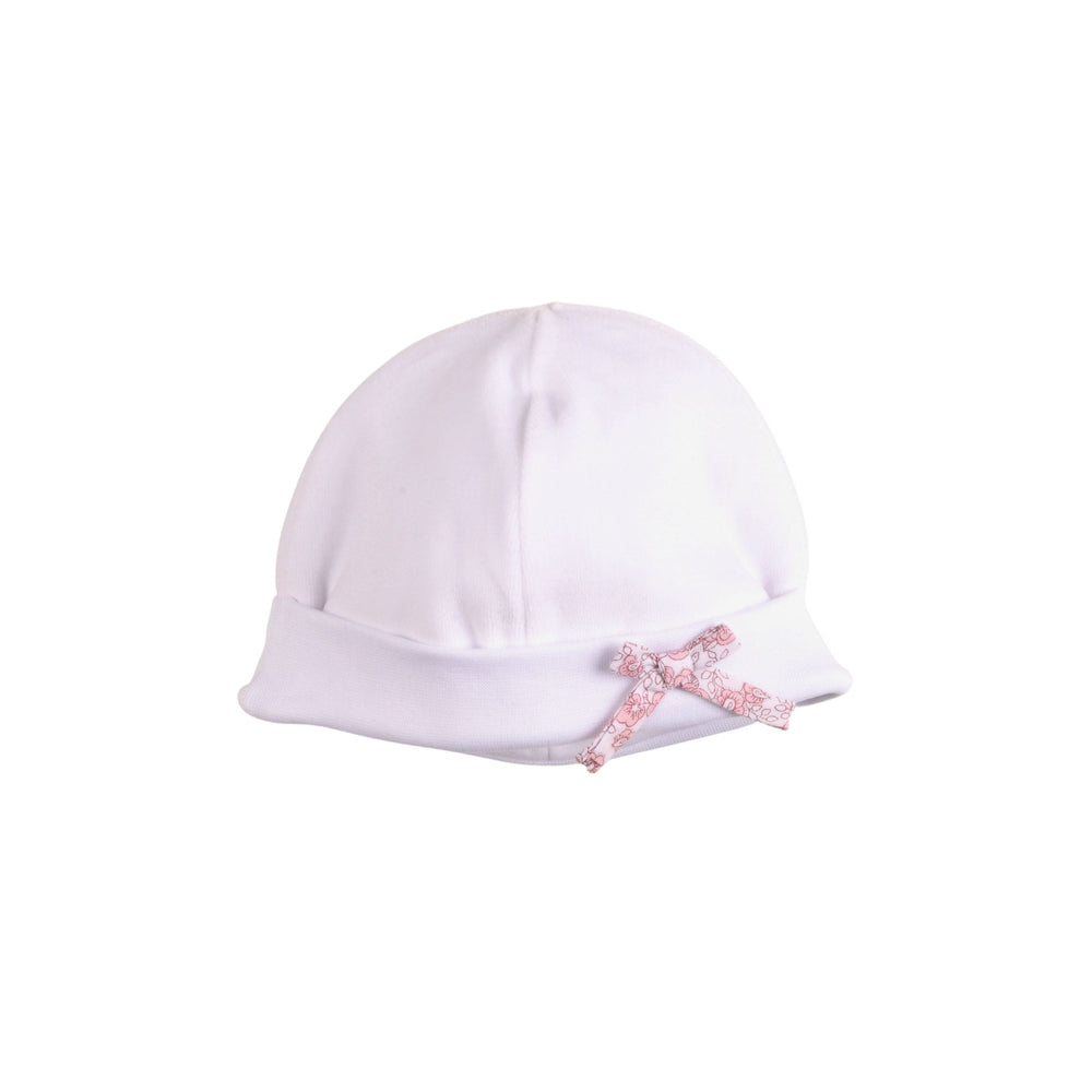 ROSE SWEET | Girls White Floral Cotton Jersey Hat