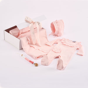 EMILIA | Baby Girls Pink Babysuit Gift Set (4)