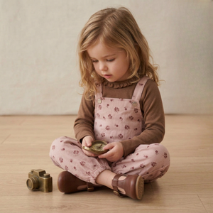 Organic Twill Overalls - Rosebud