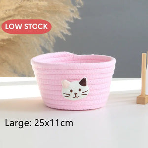 Round Storage Basket Multivariant Pink L