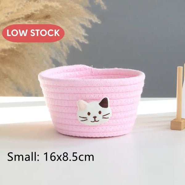 Round Storage Basket Multivariant Pink S