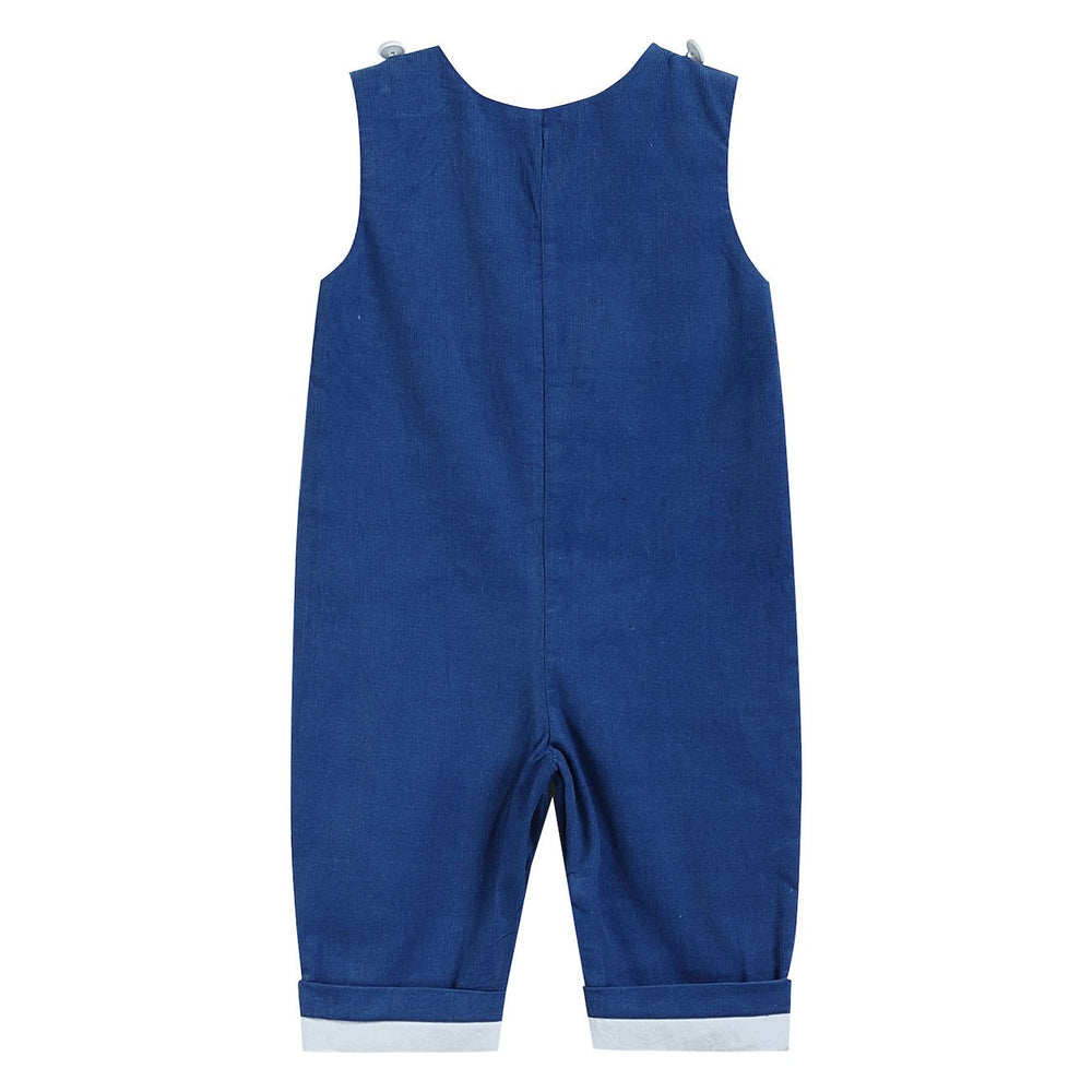 Royal Blue Corduroy Nativity Smocked Overalls