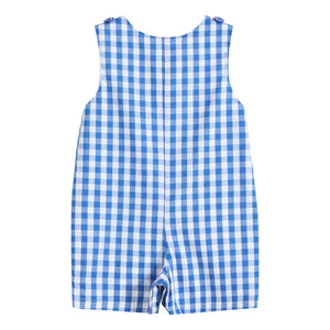 Royal Blue Gingham Alligator Applique Shortalls