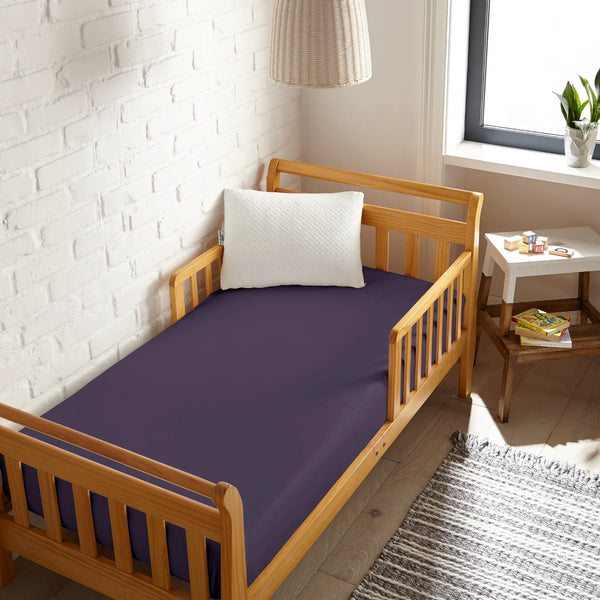 Cooling bamboo crib fitted sheet at a 22-degree angle, perfect for a comfortable baby sleep environment.