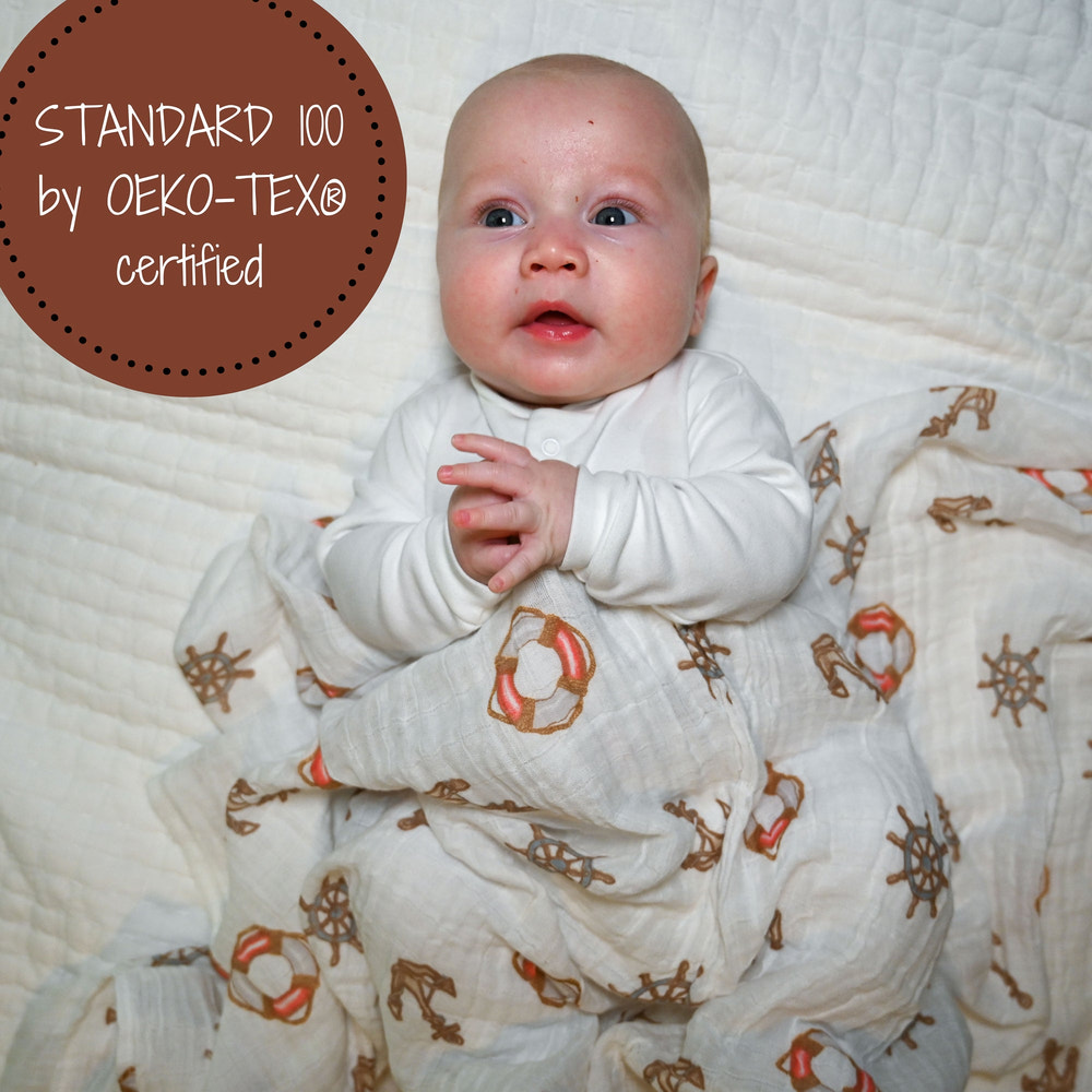 Boat Baby Mulin Swaddle Blanket - MOOGCO Baby