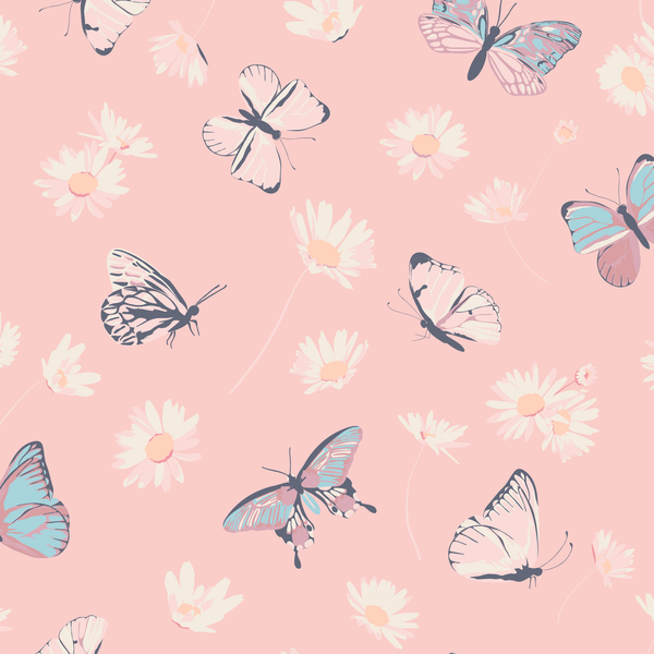 Pink Butterfly Daisy Bamboo Ruffle Footie
