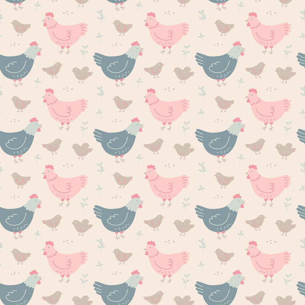 Pink Farm Hens Bamboo Ruffle Romper