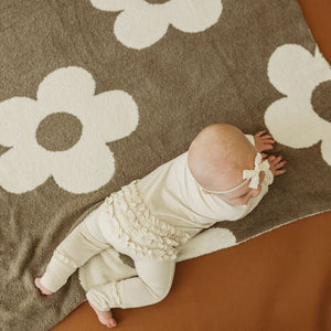 Cream Baby Pajamas | Ruffle Zipper Romper